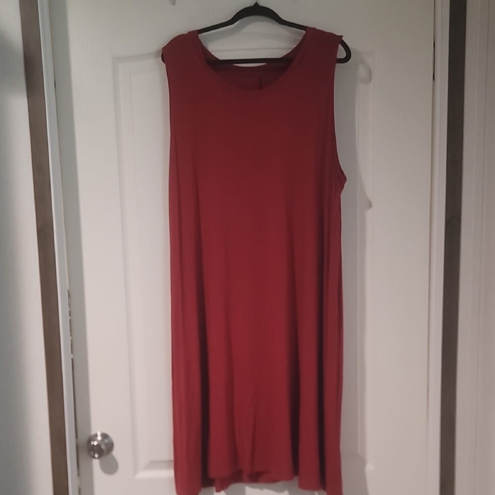 Ava & Viv Plus Size Burgundy Sleeveless Maxi Swing  Dress Size 3X